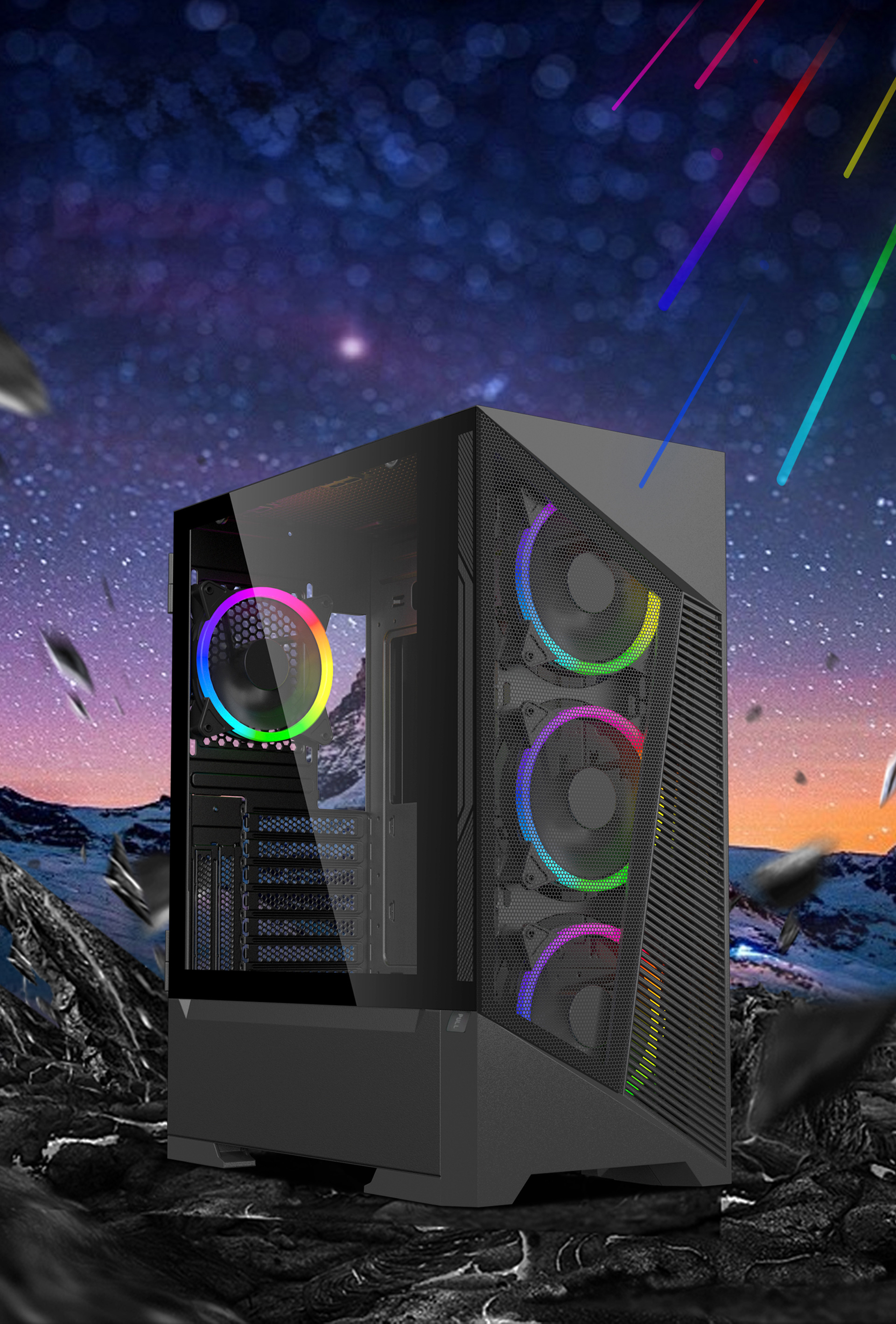DIYPC Rainbow-Flash-F1 ATX Mid Tower Computer Case